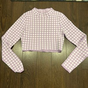 Purple cropped turtleneck